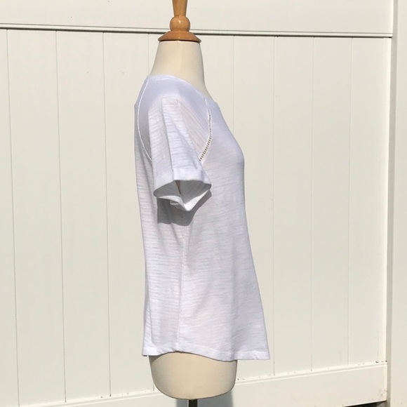 NWT Eddie Bauer White Baseball Style Ladder Trim T Shirt Size Small - Picture 14 of 16